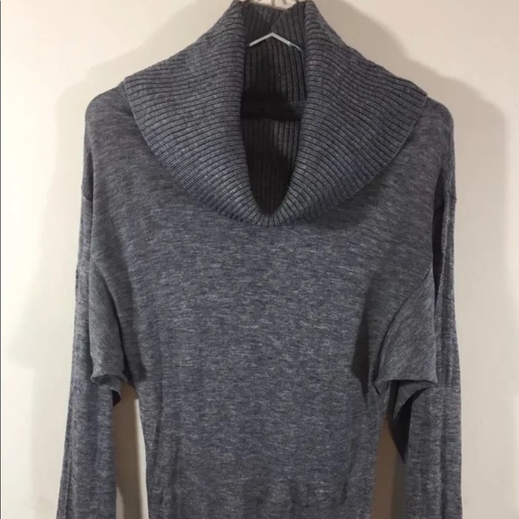 Le Chateau Women Cowl Neck Sweater Grey Wool Blend Small Dolman Sleeve - Picture 2 of 11